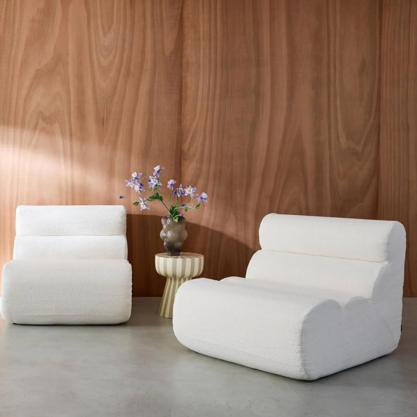 Sofá modular en borreguito texturizado, 2 plazas