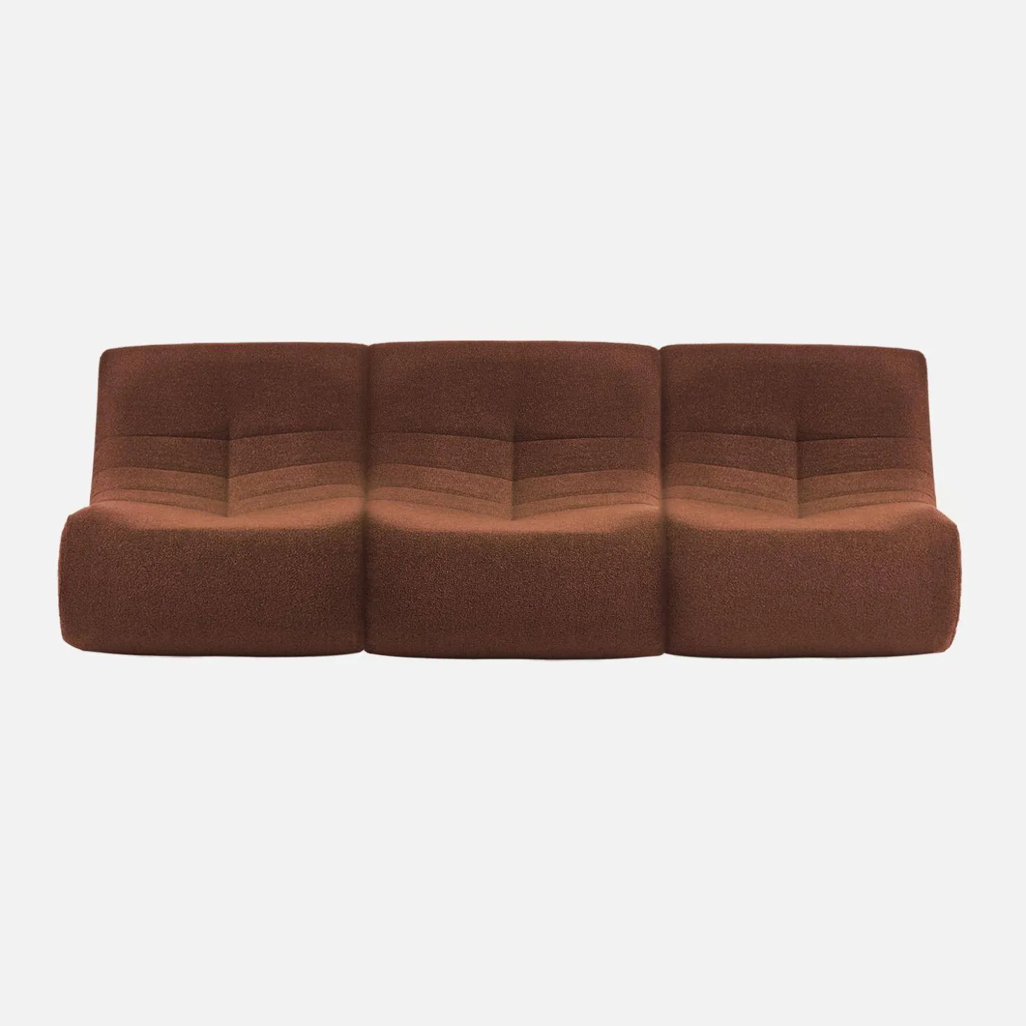Sofá modular en borreguito texturizado, 3 plazas