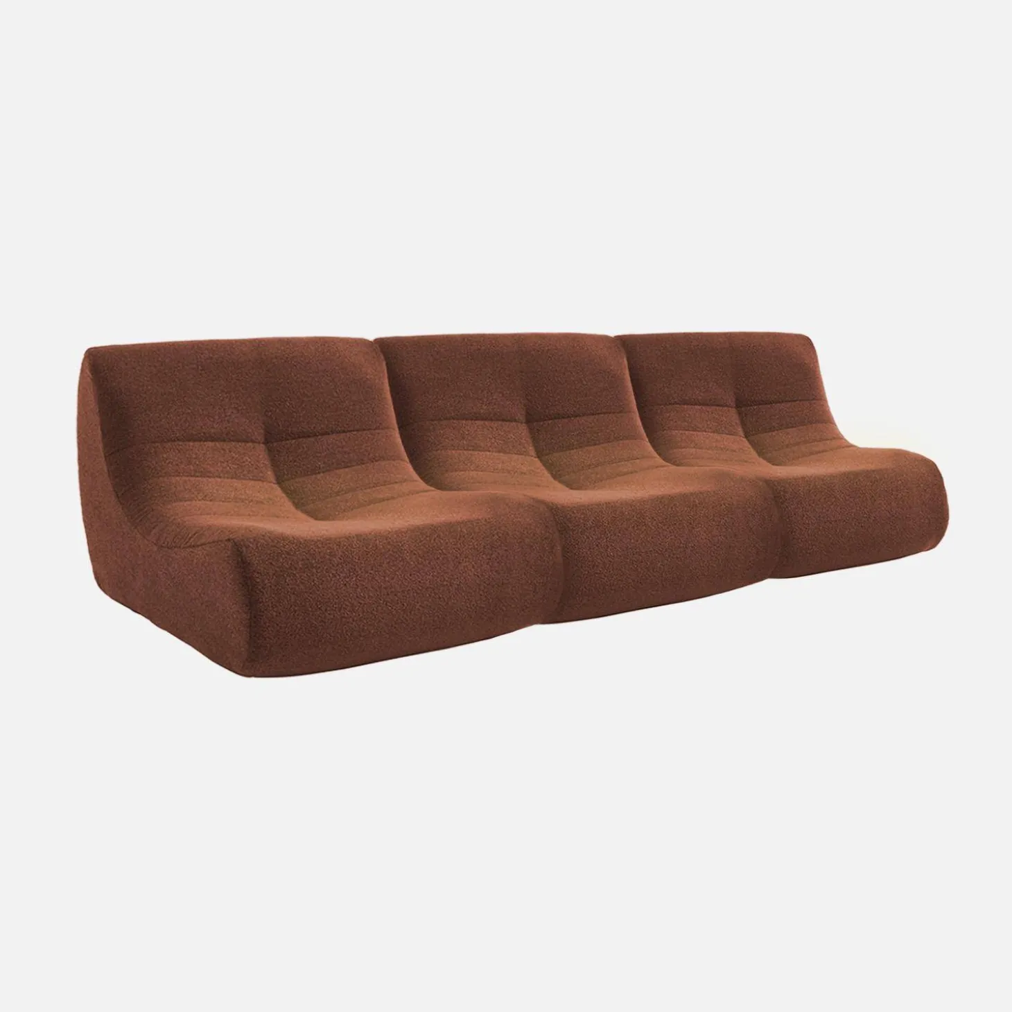 Sofá modular en borreguito texturizado, 3 plazas