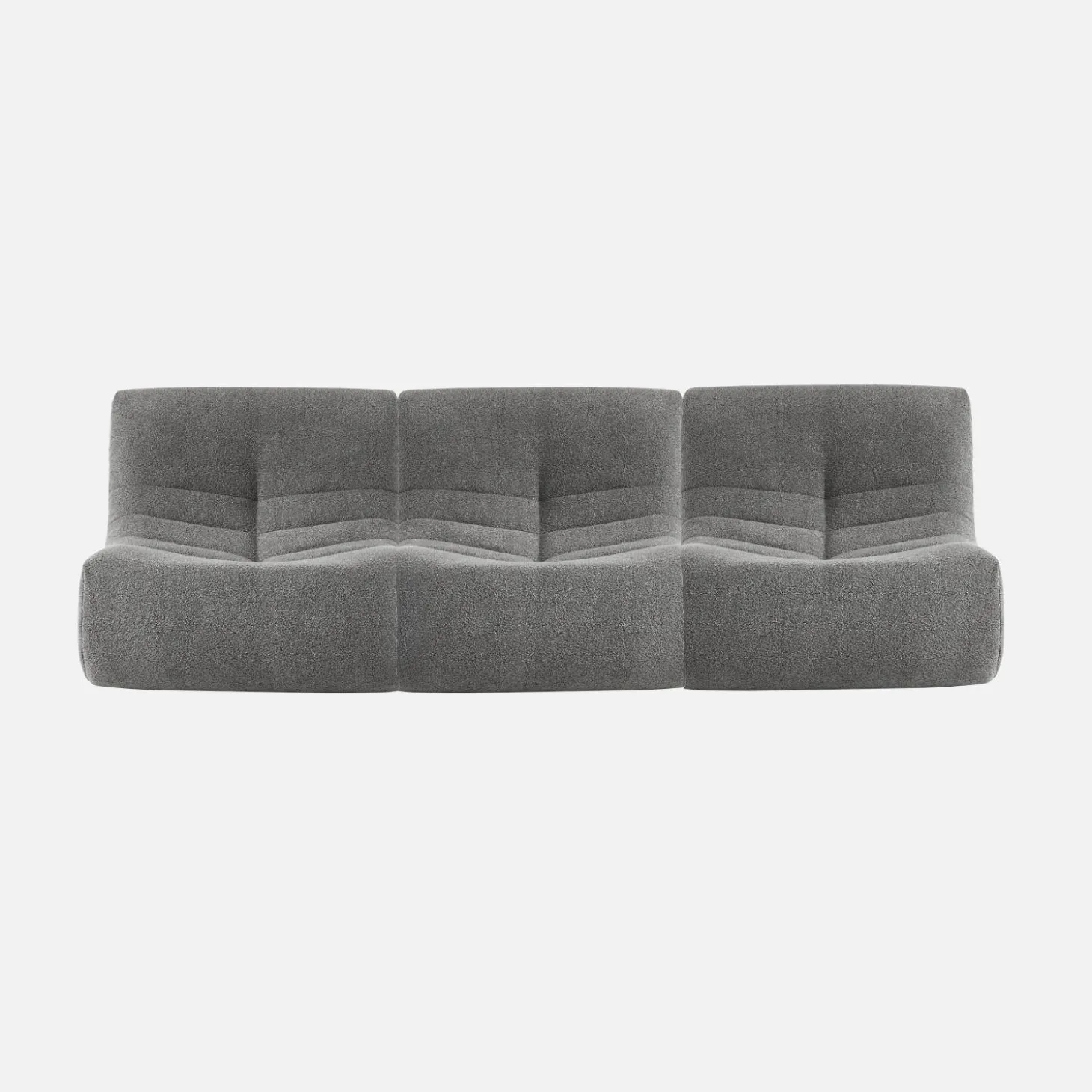 Sofá modular en borreguito texturizado, 3 plazas