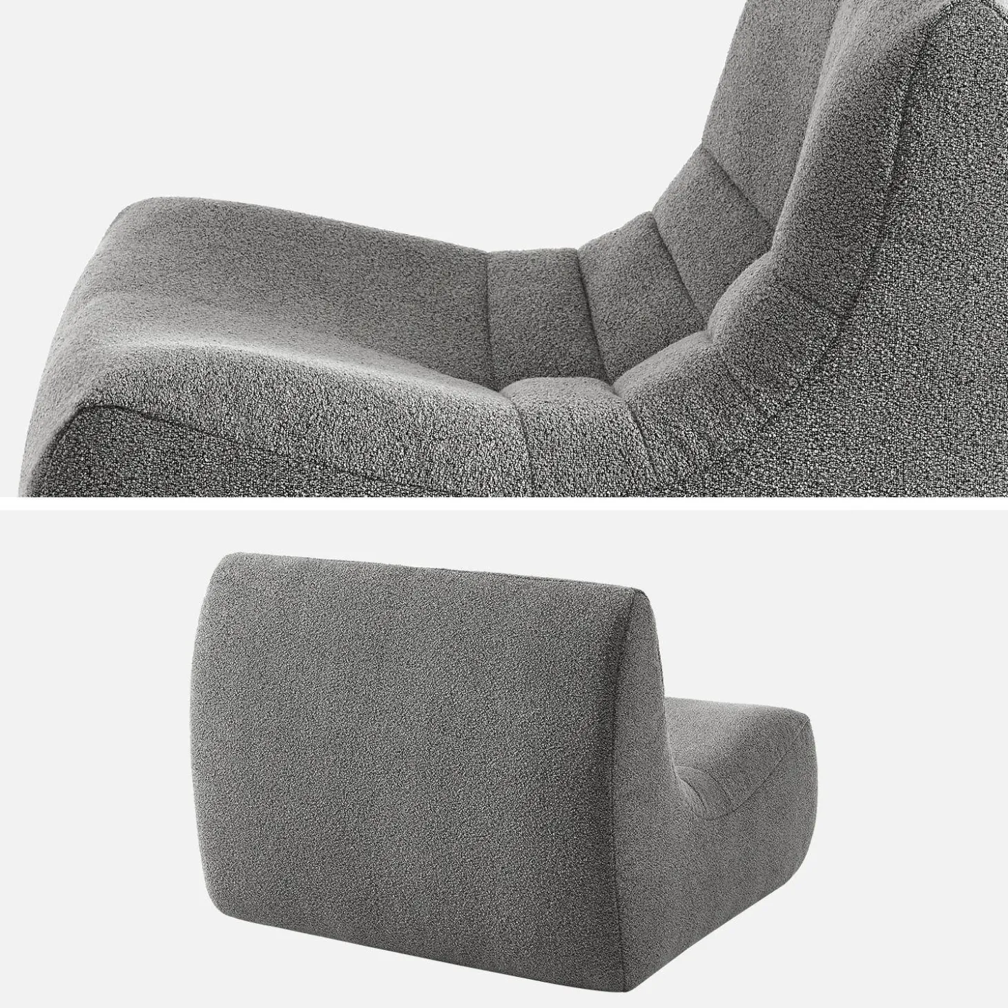 Sofá modular en borreguito texturizado, 3 plazas
