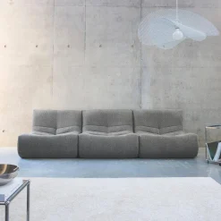 Sofá modular en borreguito texturizado, 3 plazas