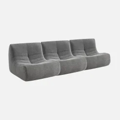 Sofá modular en borreguito texturizado, 3 plazas