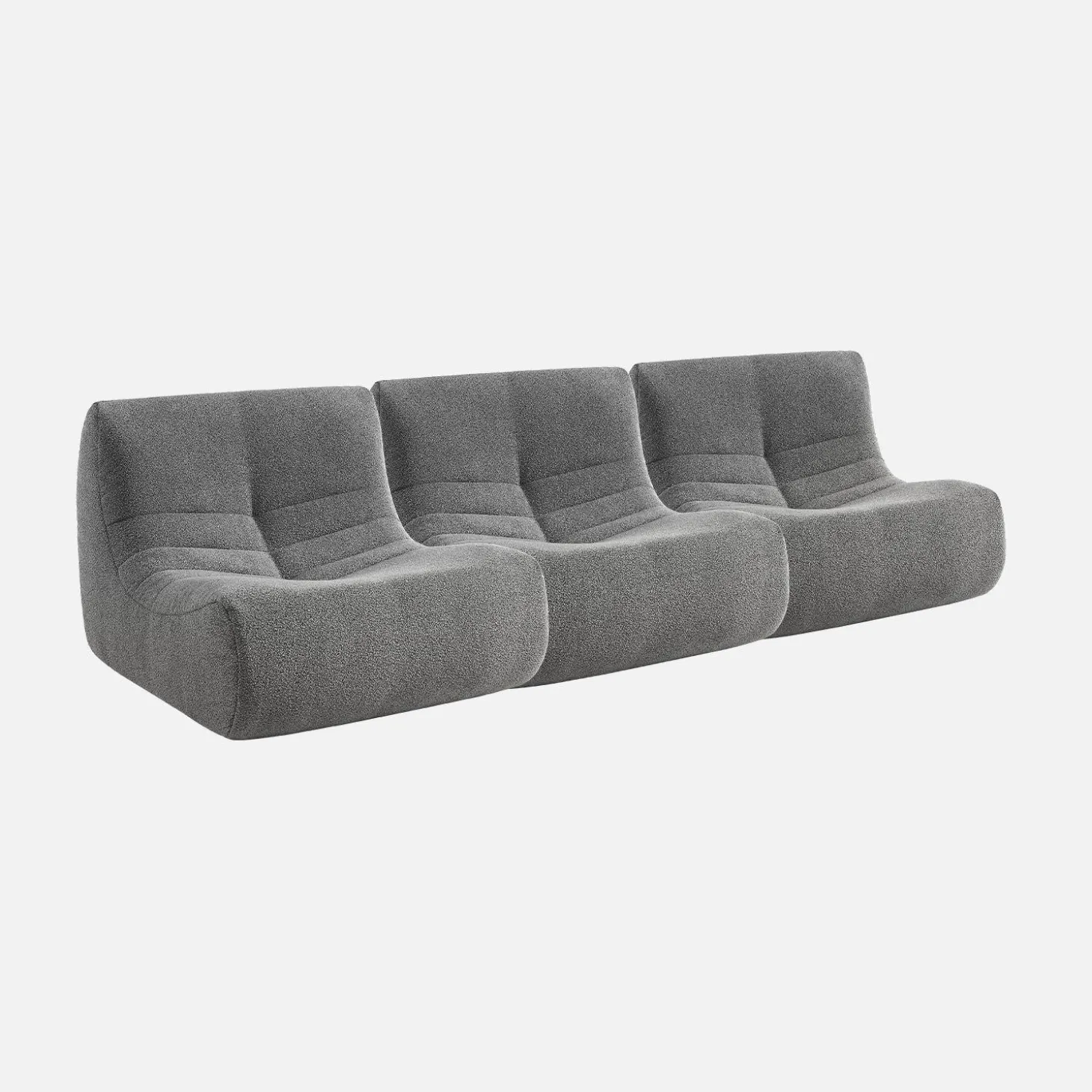 Sofá modular en borreguito texturizado, 3 plazas