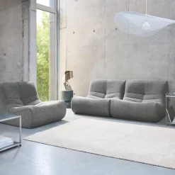 Sofá modular en borreguito texturizado, 3 plazas