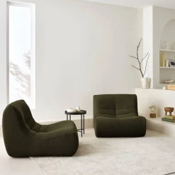 Sofá modular en borreguito texturizado, 2 plazas