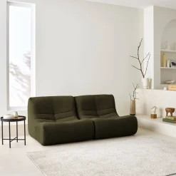 Sofá modular en borreguito texturizado, 2 plazas