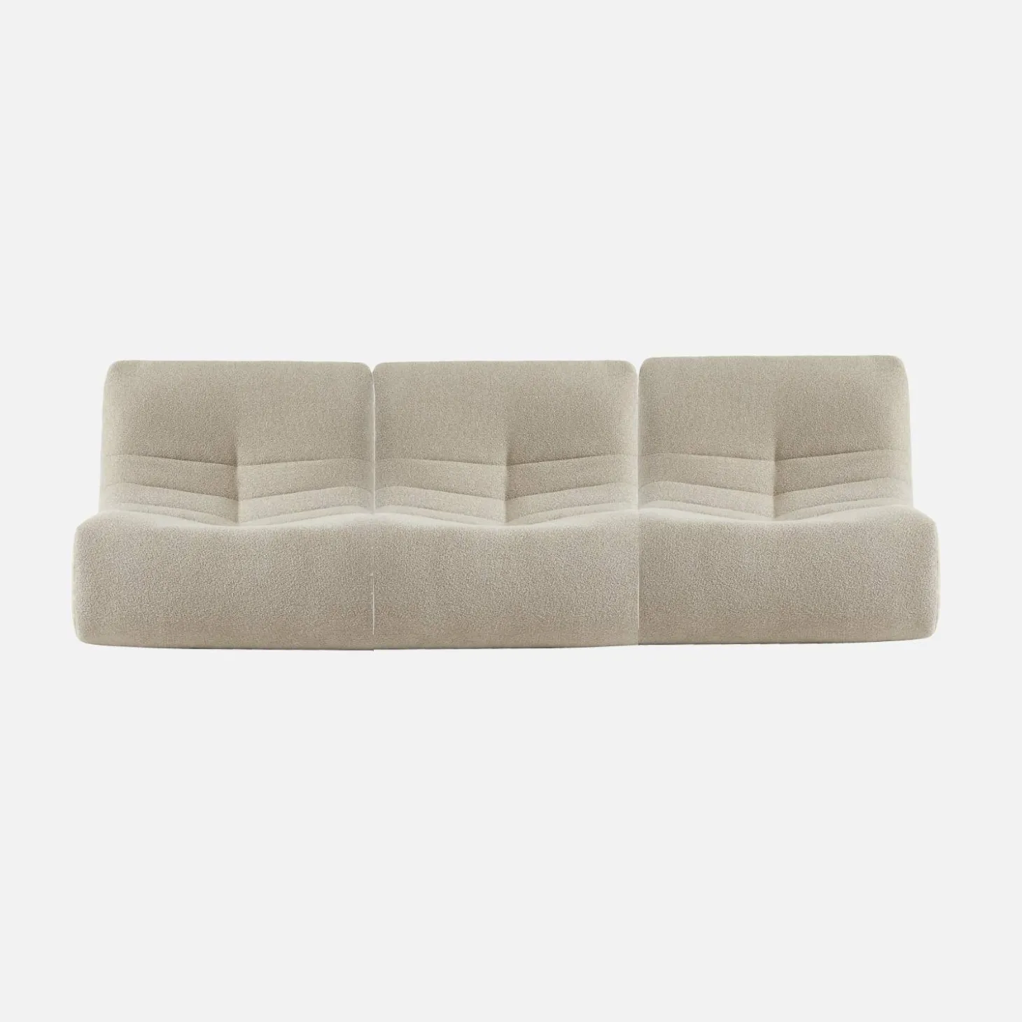 Sofá modular en borreguito texturizado, 3 plazas