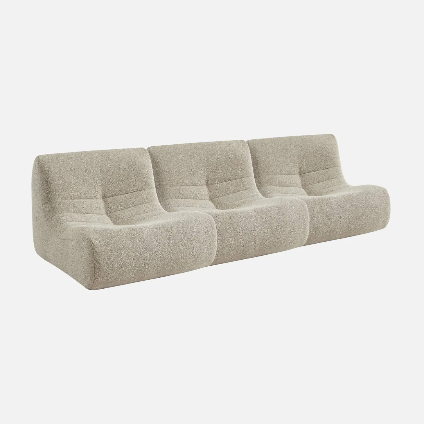 Sofá modular en borreguito texturizado, 3 plazas