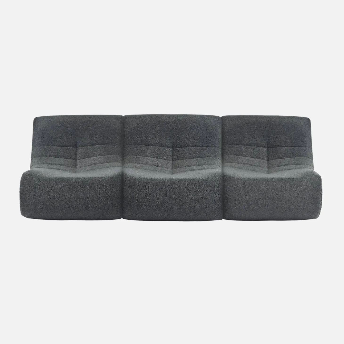 Sofá modular en borreguito texturizado, 3 plazas