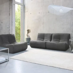 Sofá modular en borreguito texturizado, 3 plazas