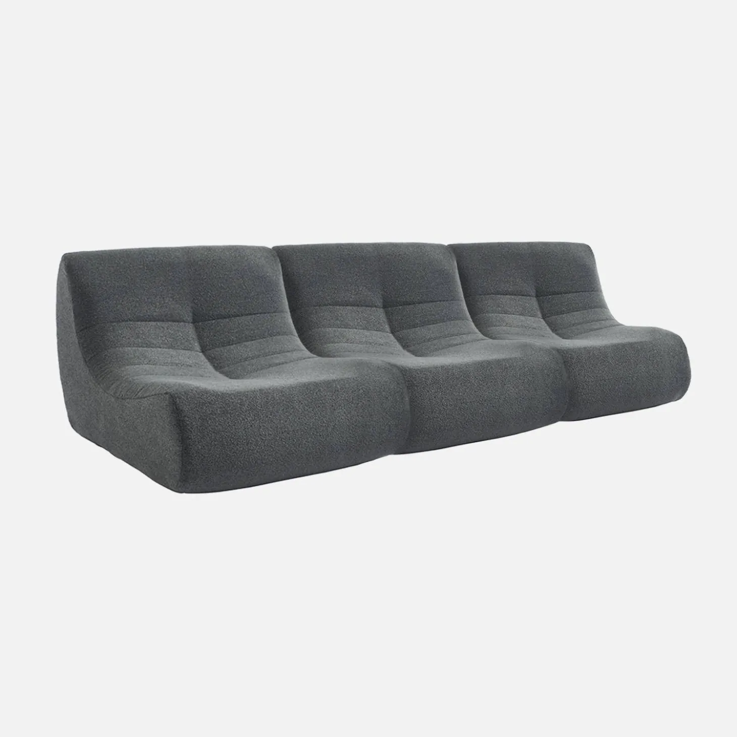 Sofá modular en borreguito texturizado, 3 plazas