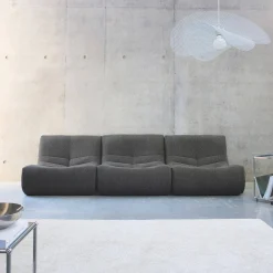 Sofá modular en borreguito texturizado, 3 plazas
