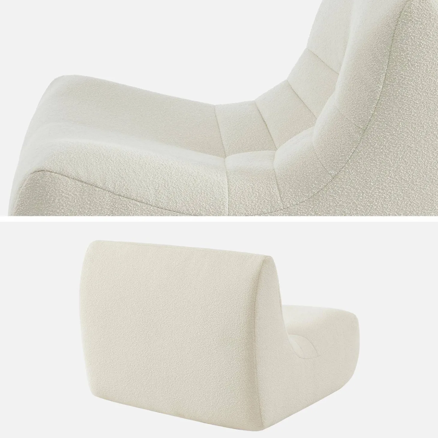 Sofá modular en borreguito texturizado, 3 plazas