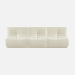 Sofá modular en borreguito texturizado, 3 plazas