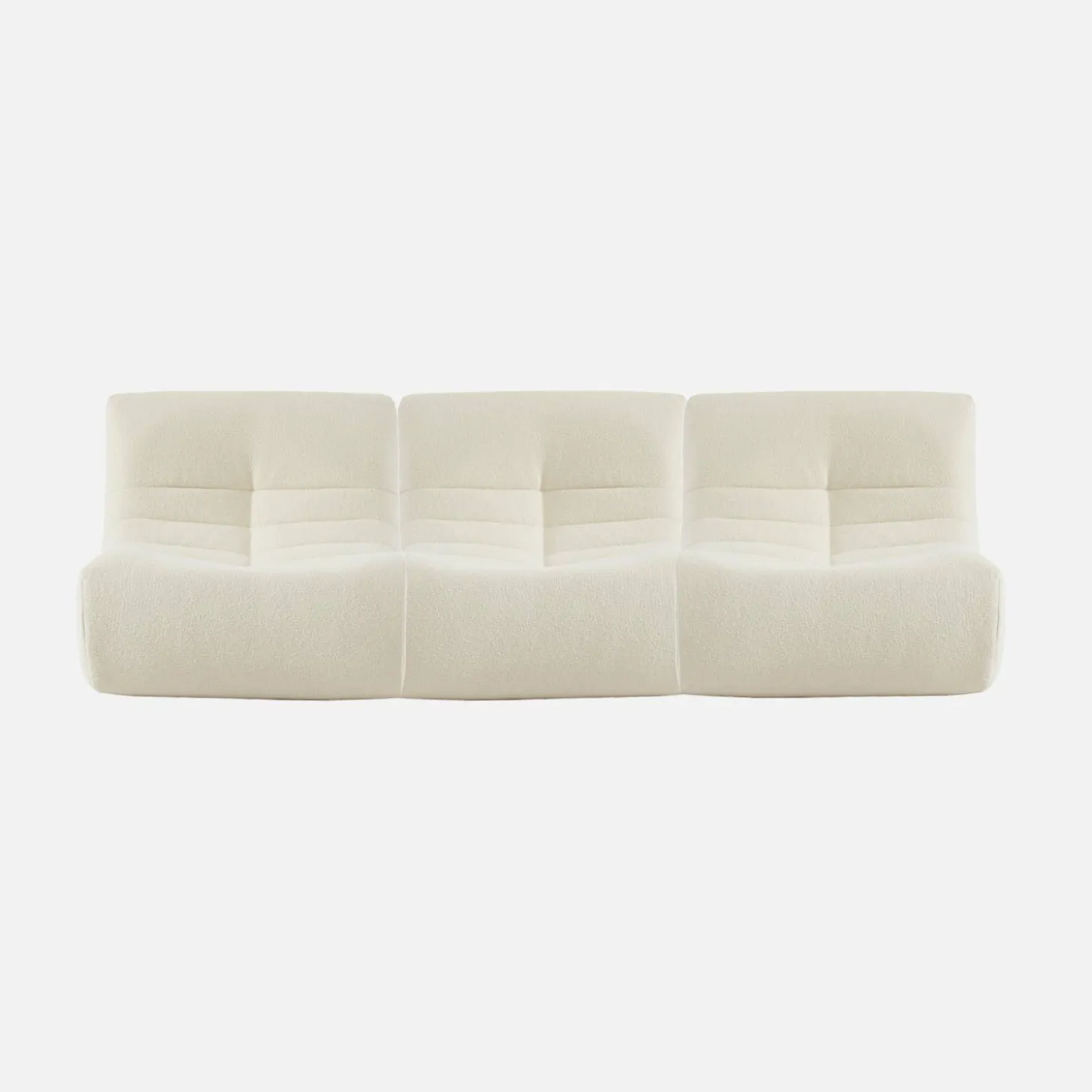 Sofá modular en borreguito texturizado, 3 plazas
