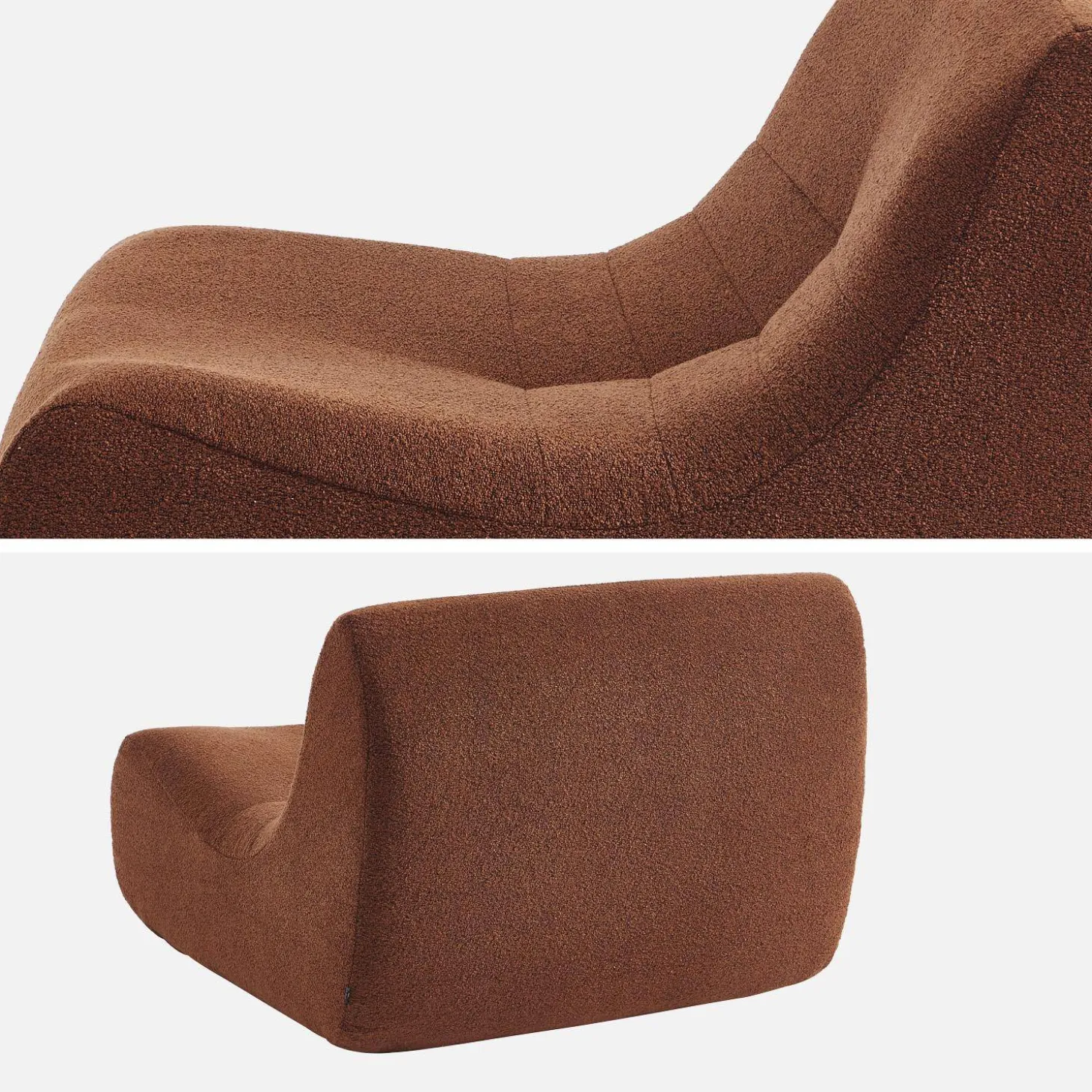 Sofá modular en borreguito texturizado, 2 plazas