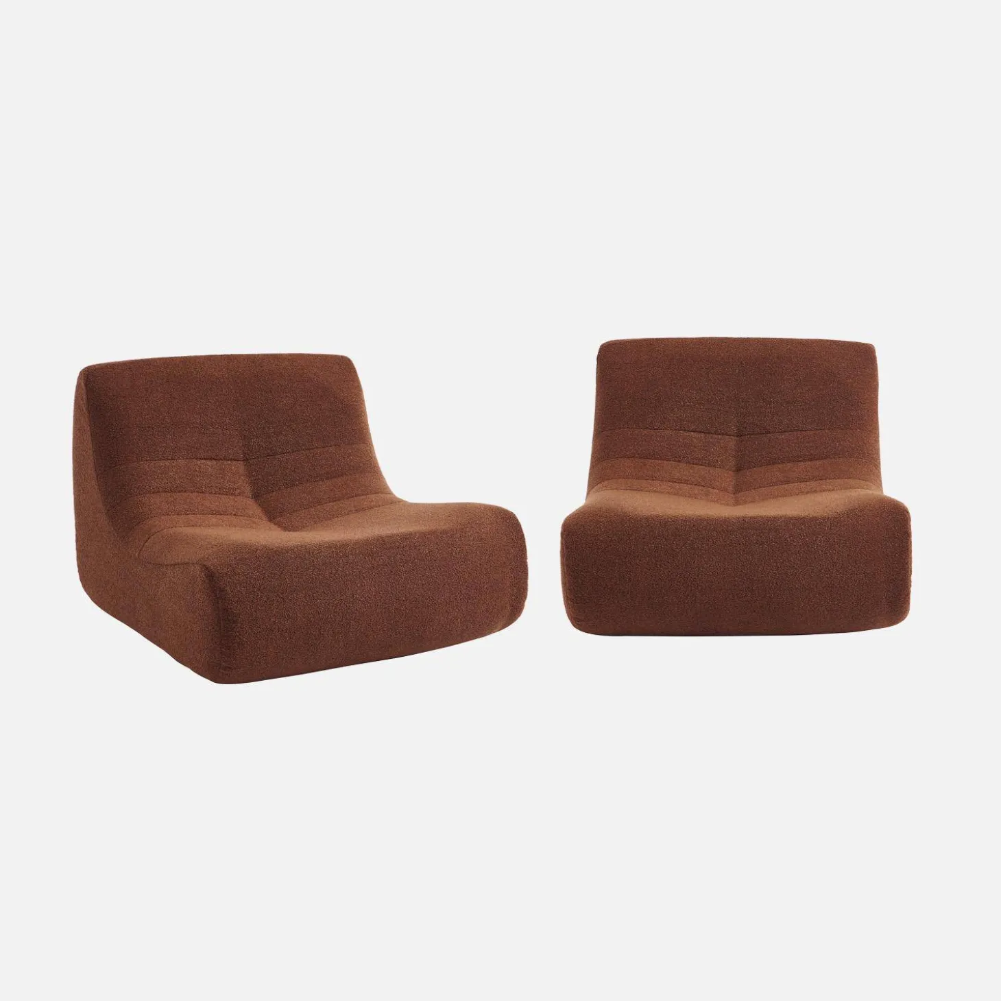 Sofá modular en borreguito texturizado, 2 plazas