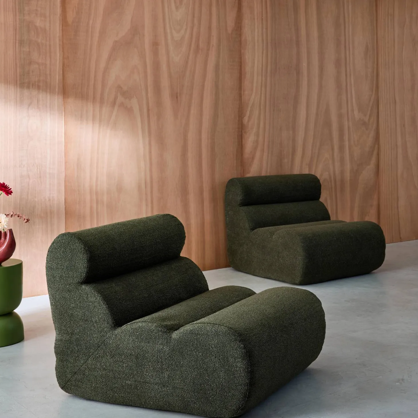 Sofá modular en borreguito texturizado, 2 plazas