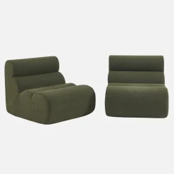 Sofá modular en borreguito texturizado, 2 plazas