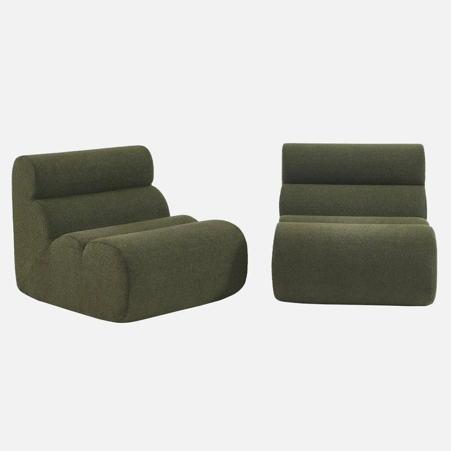 Sofá modular en borreguito texturizado, 2 plazas