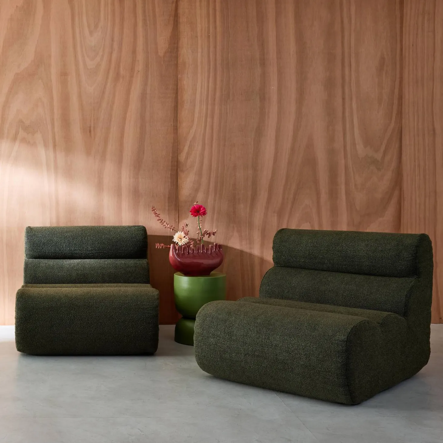 Sofá modular en borreguito texturizado, 2 plazas