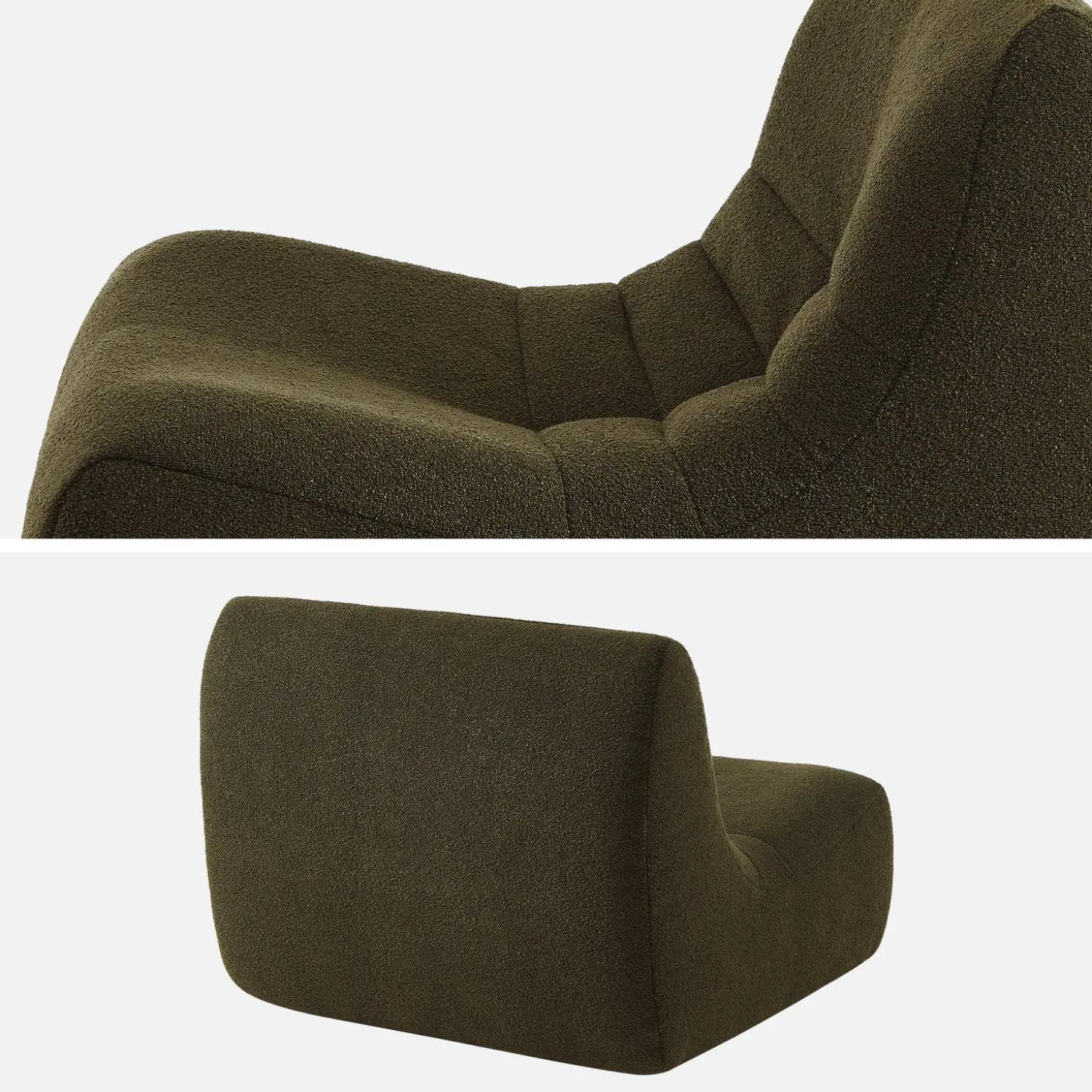 Sofá modular en borreguito texturizado, 3 plazas