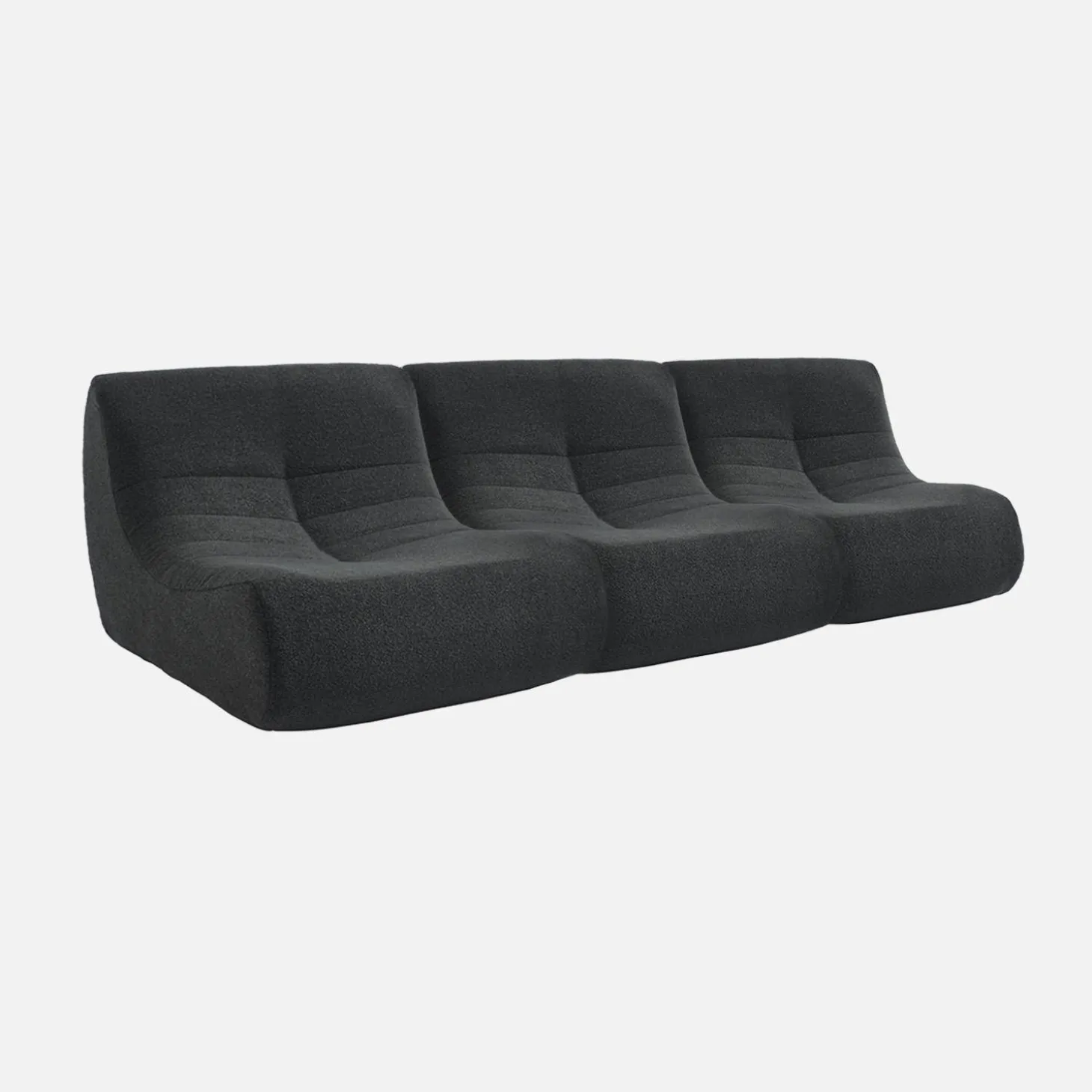Sofá modular en borreguito texturizado, 3 plazas