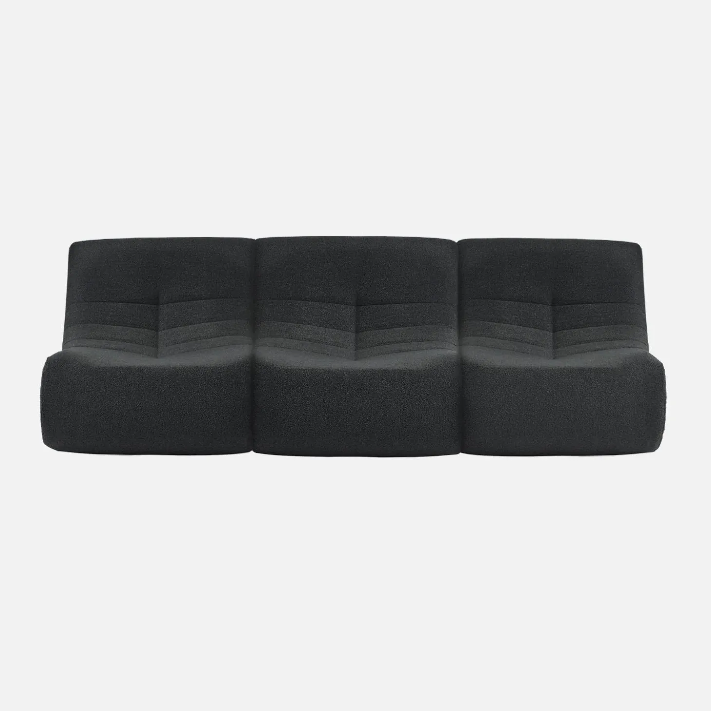 Sofá modular en borreguito texturizado, 3 plazas