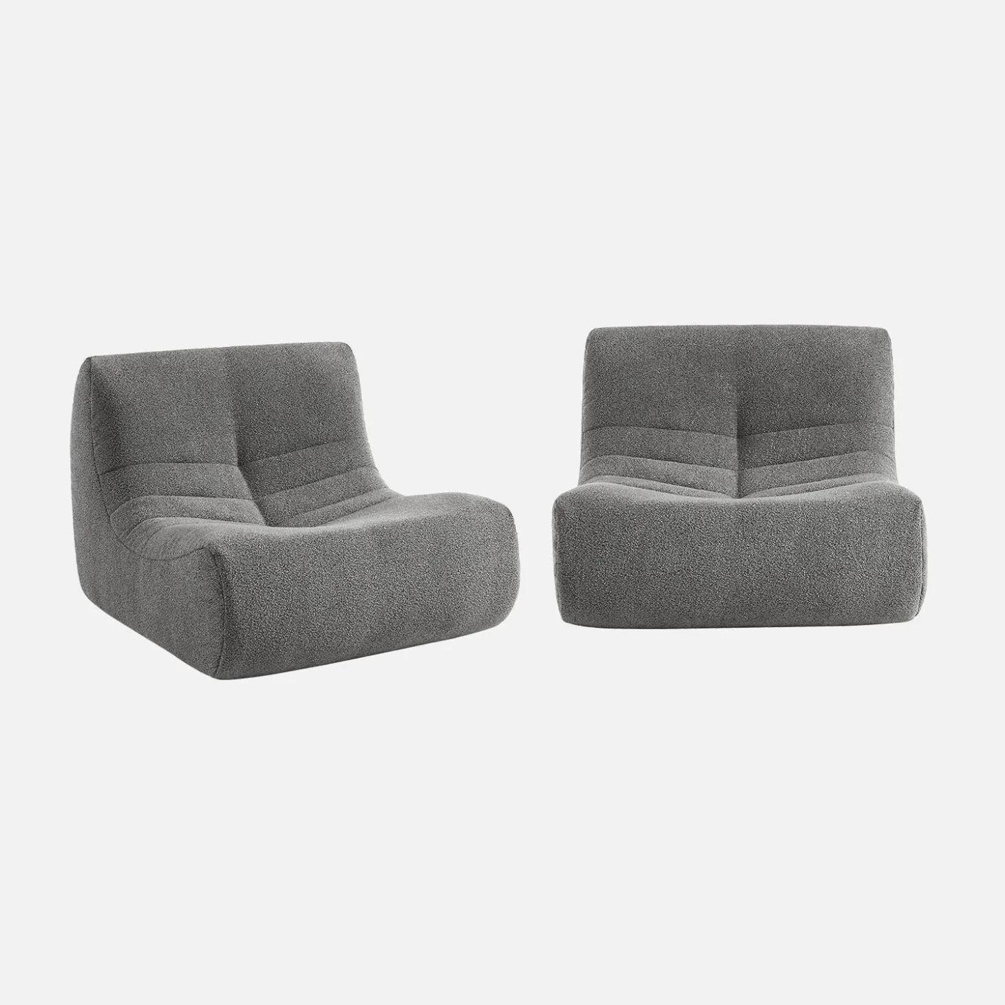 Sofá modular en borreguito texturizado, 2 plazas