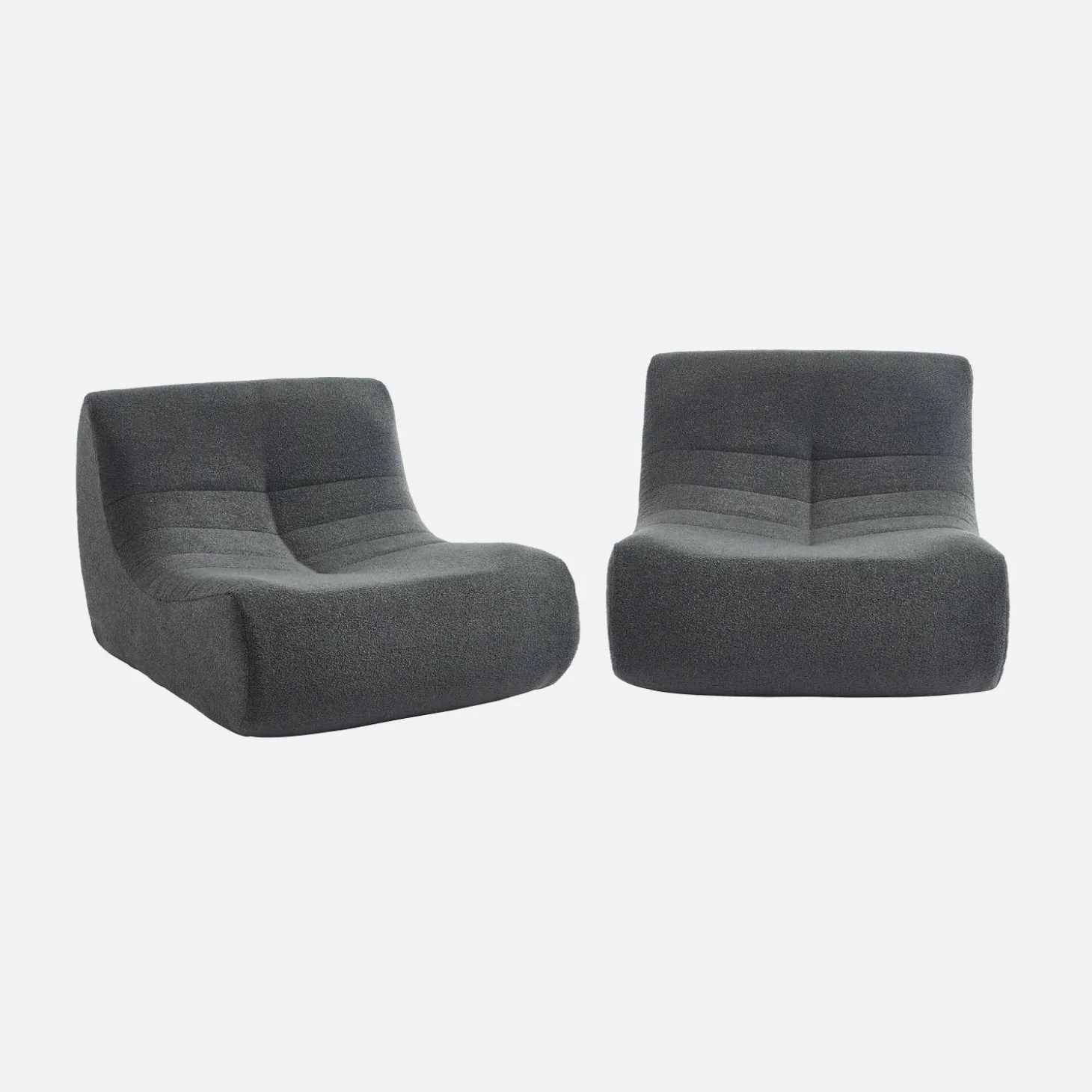 Sofá modular en borreguito texturizado, 2 plazas