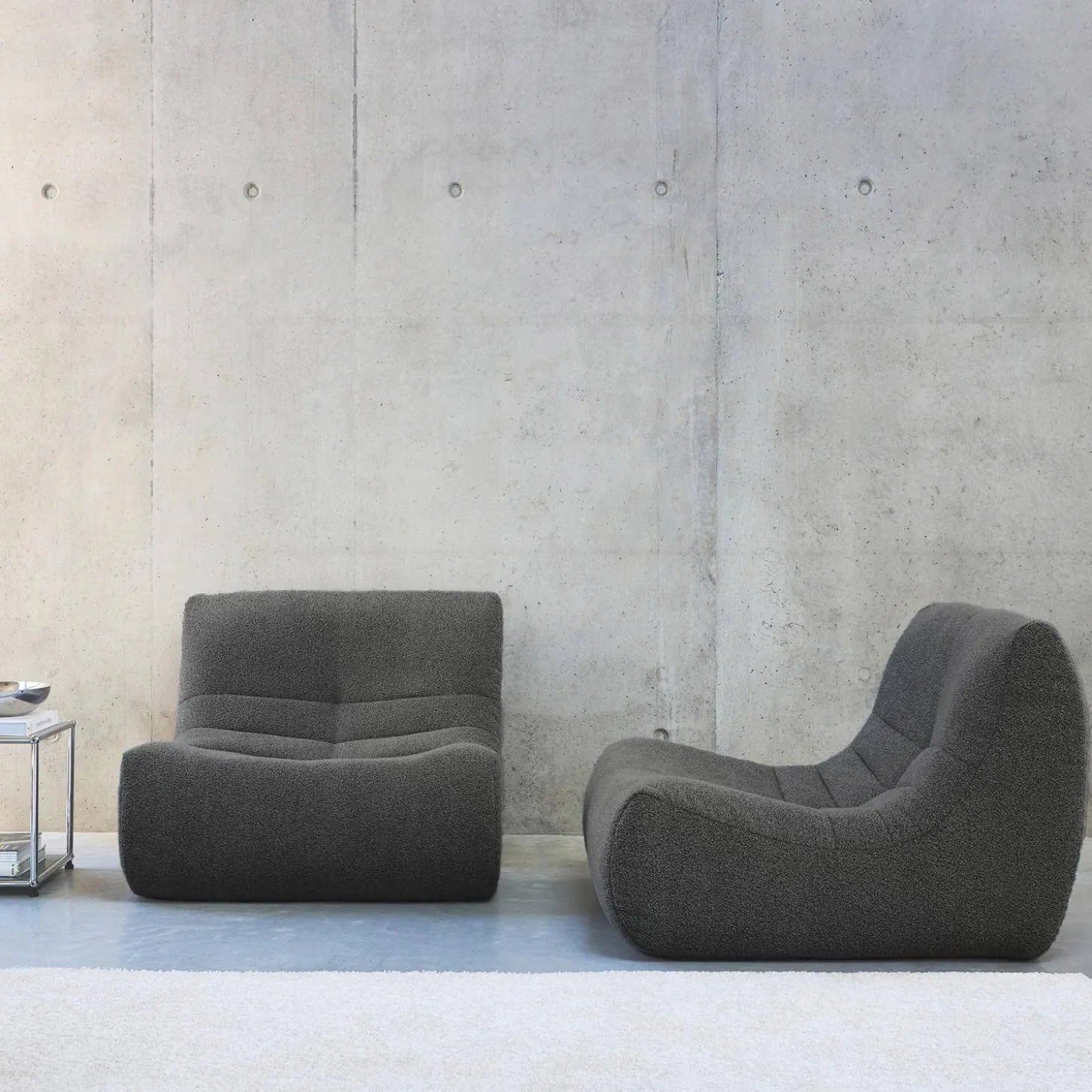 Sofá modular en borreguito texturizado, 2 plazas