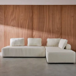 Sofá modular en tejido borreguito, 4 plazas