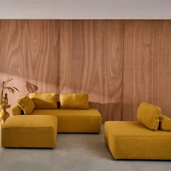 Sofá modular en tejido borreguito, 4 plazas