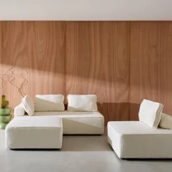 Sofá modular en tejido borreguito, 4 plazas