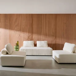 Sofá modular en tejido borreguito, 4 plazas