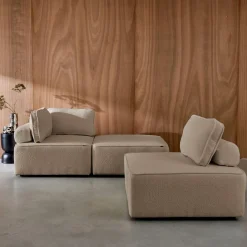 Sofá modular en tejido borreguito, 3 plazas