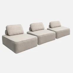 Sofá modular en tejido borreguito, 3 plazas