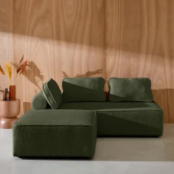 Sofá modular en tejido borreguito, 3 plazas