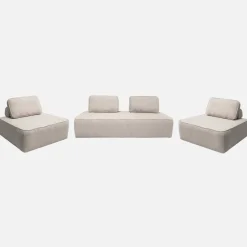 Sofá modular en tejido borreguito, 4 plazas