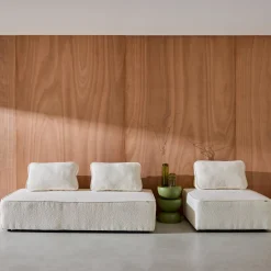 Sofá modular en tejido borreguito, 3 plazas
