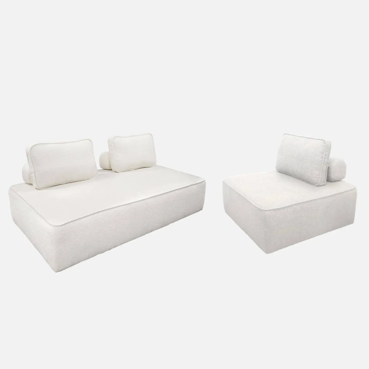 Sofá modular en tejido borreguito, 3 plazas