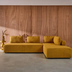 Sofá modular en tejido borreguito, 4 plazas