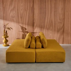 Sofá modular en tejido borreguito, 4 plazas