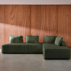 Sofá modular en tejido borreguito, 4 plazas