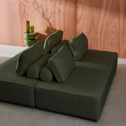Sofá modular en tejido borreguito, 4 plazas