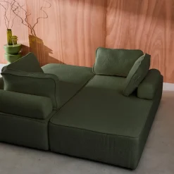 Sofá modular en tejido borreguito, 4 plazas