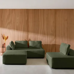 Sofá modular en tejido borreguito, 4 plazas
