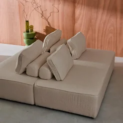 Sofá modular en tejido borreguito, 4 plazas