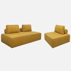Sofá modular en tejido borreguito, 3 plazas